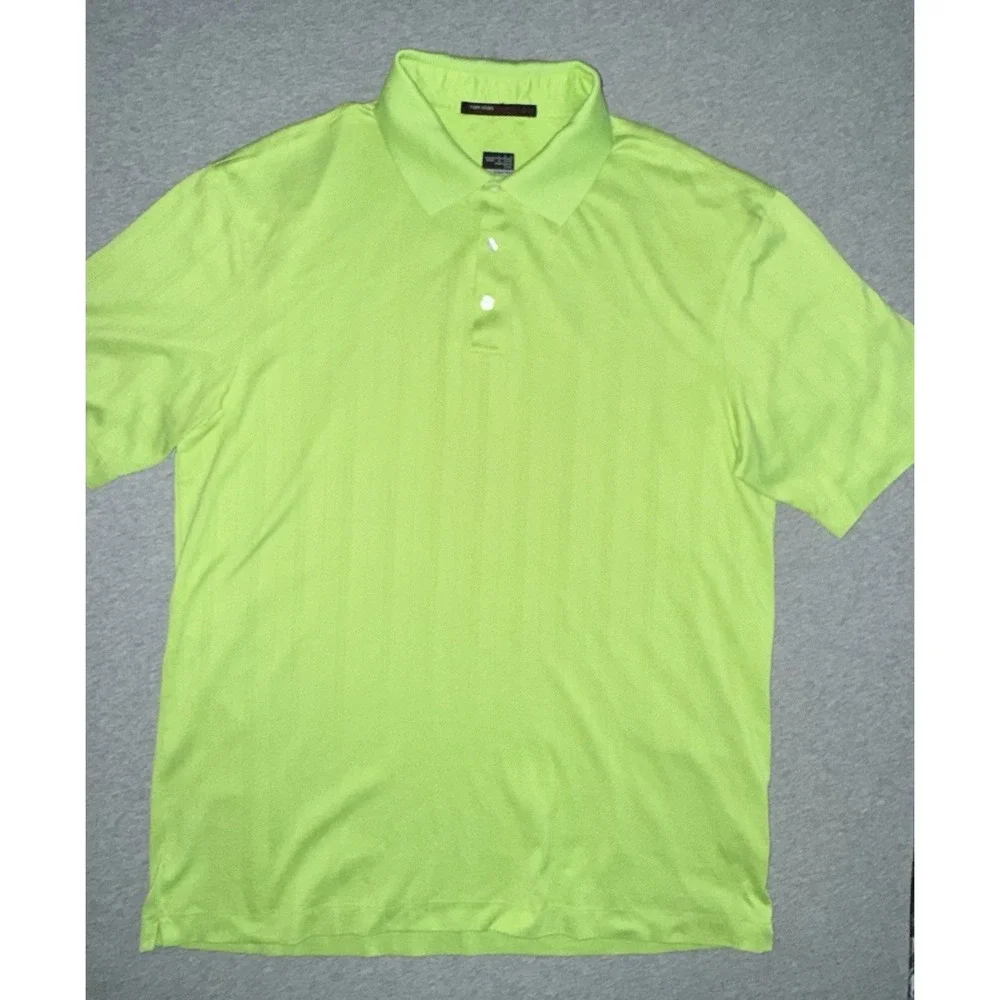Nike Tiger‎ Woods Collection Golf Shirt Mens Size Large Mint Green Textured